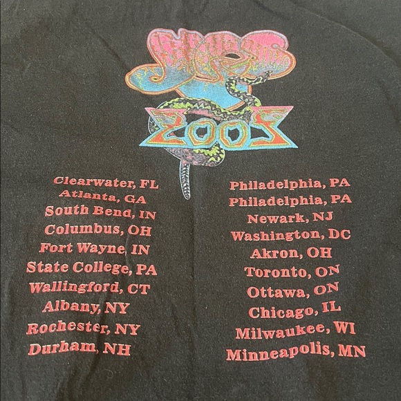 Yes 2002 Tour Graphic TShirt Black Size Large * Flaw - Picture 2 of 7